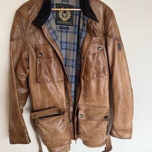 Belstaff Tan Leather Trialmaster Panther Jacket size US 48/IT 58